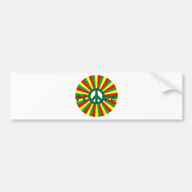 Rasta Peace Hope Bumper Sticker (Front)