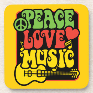 Rasta Peace Love Music Coaster