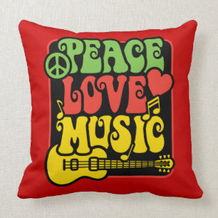 Rasta Peace Love Music Cushion