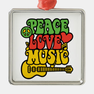 Rasta Peace-Love-Music Metal Tree Decoration