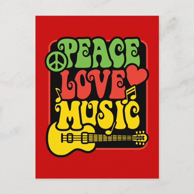 Rasta Peace Love Music Postcard (Front)