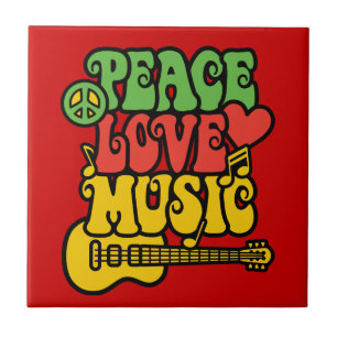 Rasta  Peace-Love-Music Tile