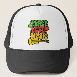 Rasta  Peace-Love-Music Trucker Hat