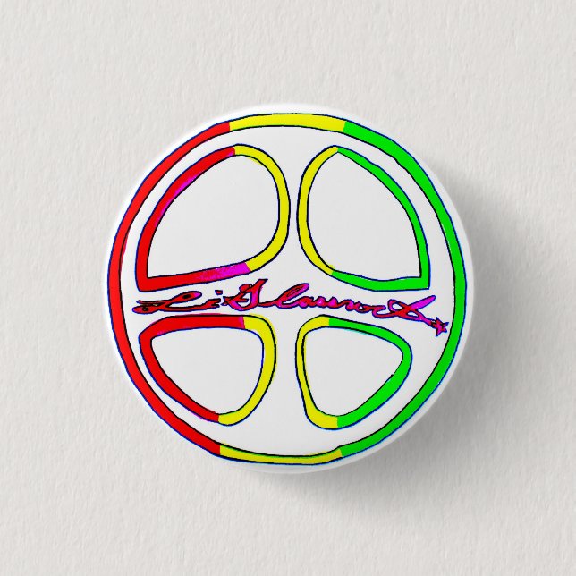 Rasta Peace Sign 3 Cm Round Badge (Front)