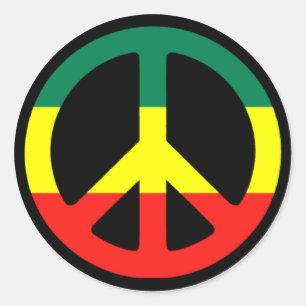 Rasta Peace Sign Classic Round Sticker