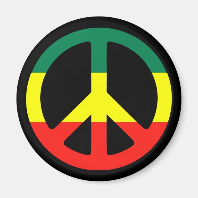 rasta peace sign magnet (Front)
