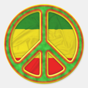 Rasta Peace Symbol Classic Round Sticker