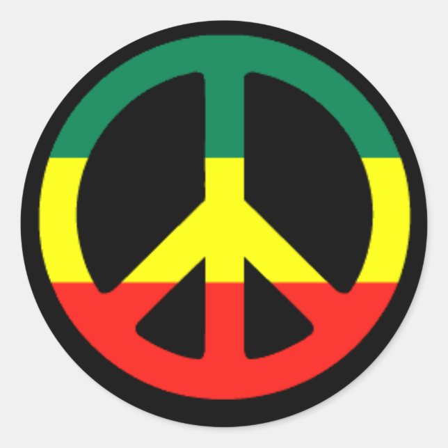 rasta_peace_symbol_l classic round sticker (Front)