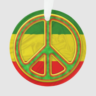 Rasta Peace Symbol Ornament
