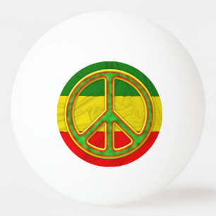 Rasta Peace Symbol Ping Pong Ball