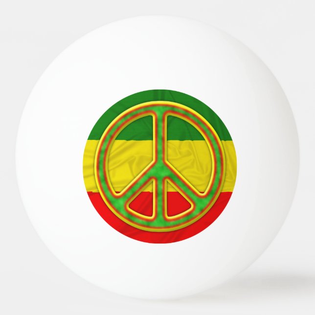 Rasta Peace Symbol Ping Pong Ball (Front)