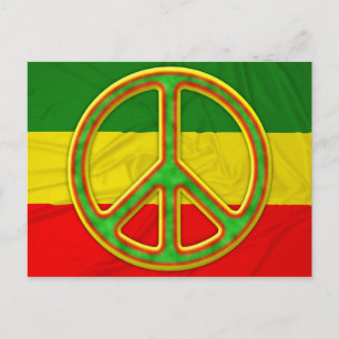 Rasta Peace Symbol Postcard