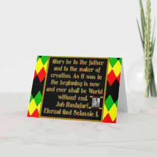 Rasta Prayer Recited before the Smoking Ceremony Card