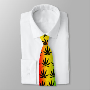 Rasta Rastafari Reggae Jamaica Leaf Neck Colourful Tie