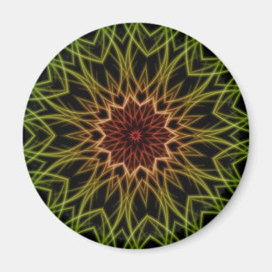 Rasta Red Yellow Green Black Fractal Art Magnet