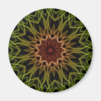Rasta Red Yellow Green Black Fractal Art Magnet