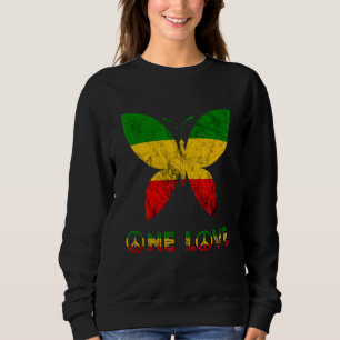 Rasta Reggae Butterfly Hippie Insects Bug One Love Sweatshirt