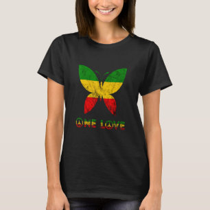 Rasta Reggae Butterfly Hippie Insects Bug One Love T-Shirt