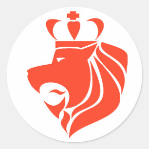 Rasta Reggae Crowned Lion Red Classic Round Sticker