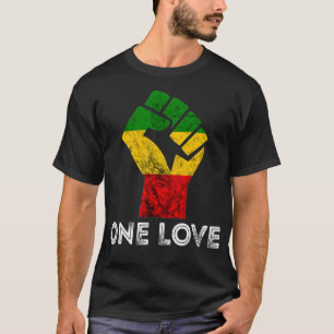 Rasta Reggae Fist One Love Rastafari Jamaica Regga T-Shirt