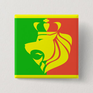 Rasta Reggae Flag and Lion 15 Cm Square Badge