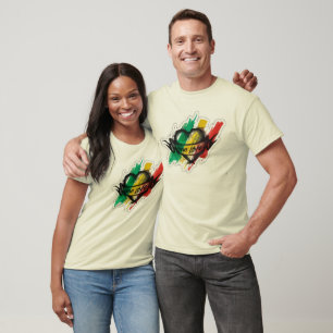 rasta reggae heart flag T-Shirt
