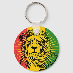rasta reggae lion flag key ring