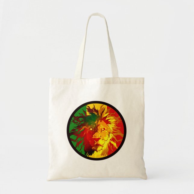 rasta reggae lion flag tote bag (Front)