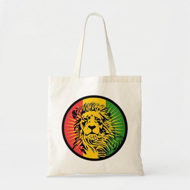 rasta reggae lion flag tote bag (Front)