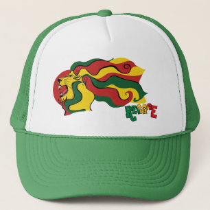 rasta reggae lion flag trucker hat