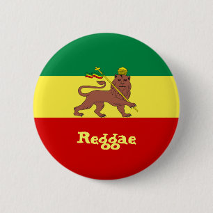 Rasta Reggae Lion of Judah 6 Cm Round Badge