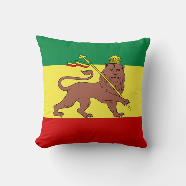 Rasta Reggae Lion of Judah Cushion (Front)
