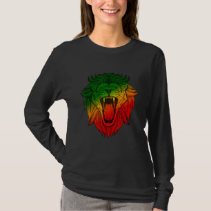 Rasta Reggae Lion Of Judah Ethiopian Lion Jamaica T-Shirt