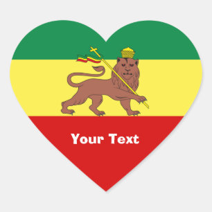 Rasta Reggae Lion of Judah Heart Sticker