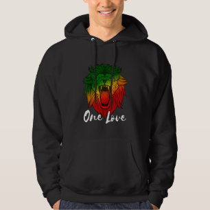 Rasta Reggae Lion Of Judah One Love Rastafarian Li Hoodie