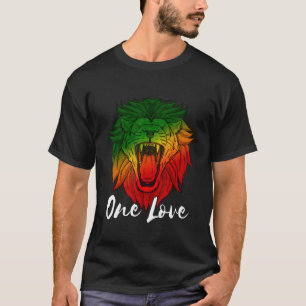 Rasta Reggae Lion Of Judah One Love Rastafarian Li T-Shirt