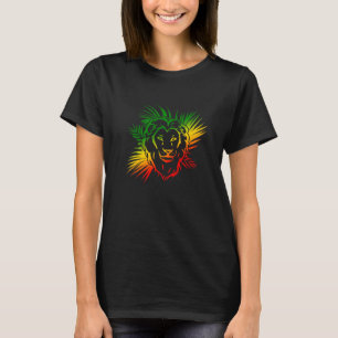 Rasta Reggae Lion Of Judah Rastafarian  Rastafari  T-Shirt