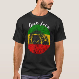 Rasta Reggae Lion One Love Etophian Flag Rastafari T-Shirt