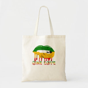 Rasta Reggae Lips Mouth Jamaican Music One Pride L Tote Bag