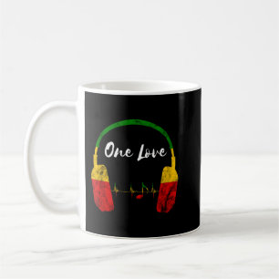 Rasta Reggae Music Headphones Jamaican Pride One L Coffee Mug