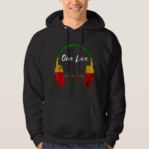 Rasta Reggae Music Headphones Jamaican Pride One L Hoodie