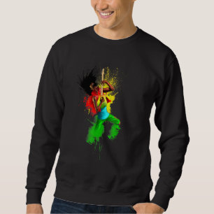 Rasta Reggae Music Playing Rastafari Sweatshirt