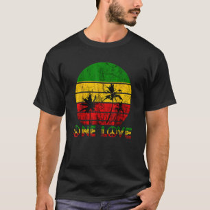 Rasta Reggae One Love Retro Vintage Sunset Jamaica T-Shirt