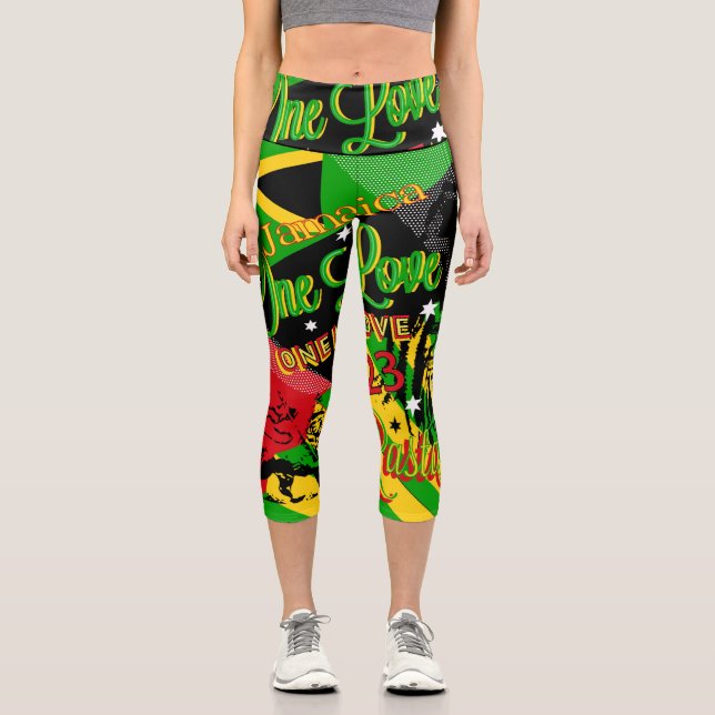 Rasta Reggae Party High Waisted Capris (Front)