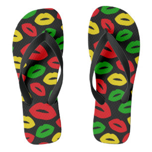 Rasta Reggae Red Gold Green Lipstick Kisses Thongs