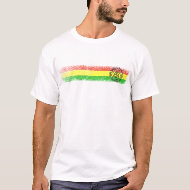 Rasta Reggae Star and Cross T-Shirt (Front)
