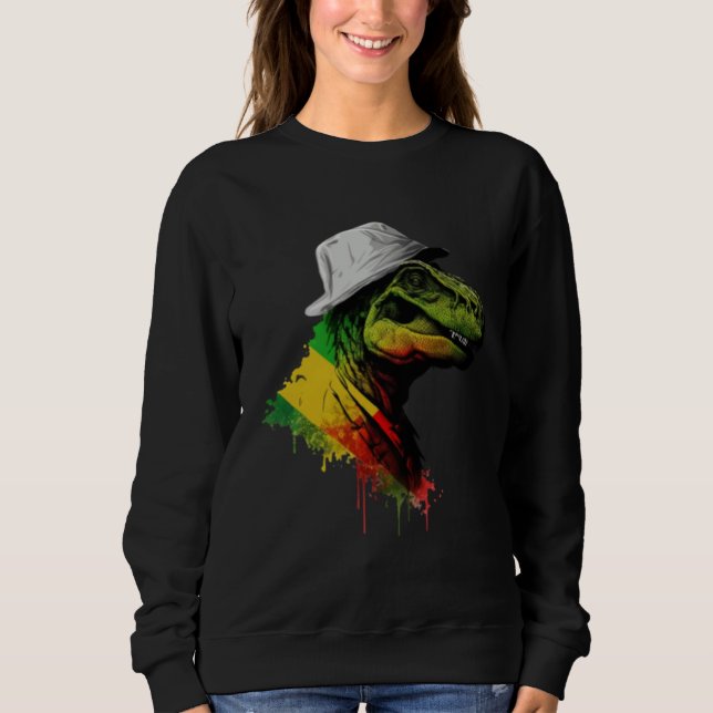 Rasta Rex Stylish Rastafari Reggae & Jamaica Vibes Sweatshirt (Front)