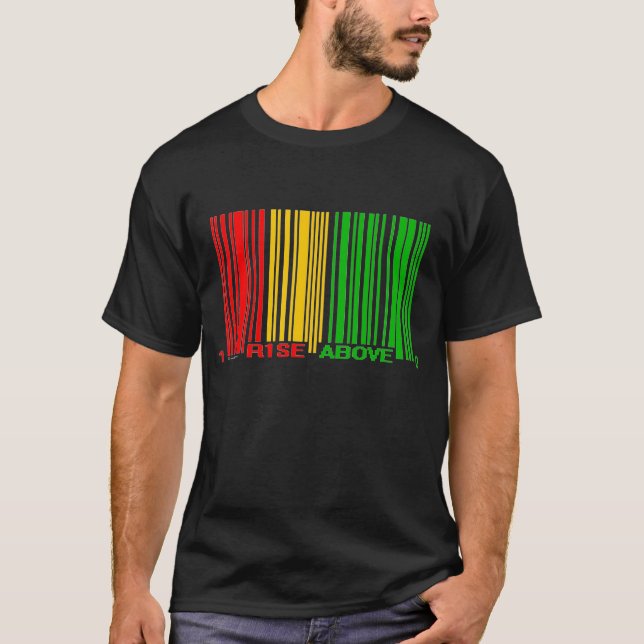 Rasta Rise Above Barcode! T-Shirt (Front)