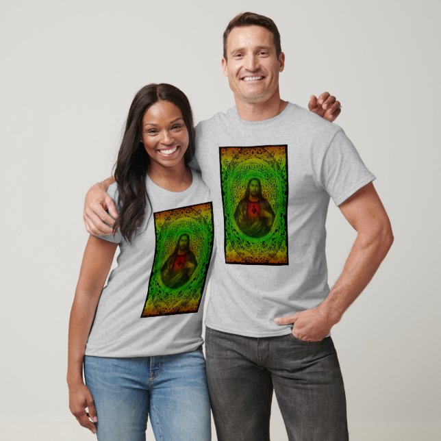 Rasta Sacred Heart of Jesus T (raglan) T-Shirt (Unisex)