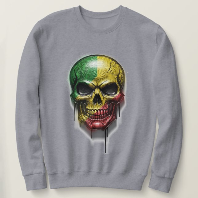 RASTA SKULL SWEATSHIRT (Design Front)